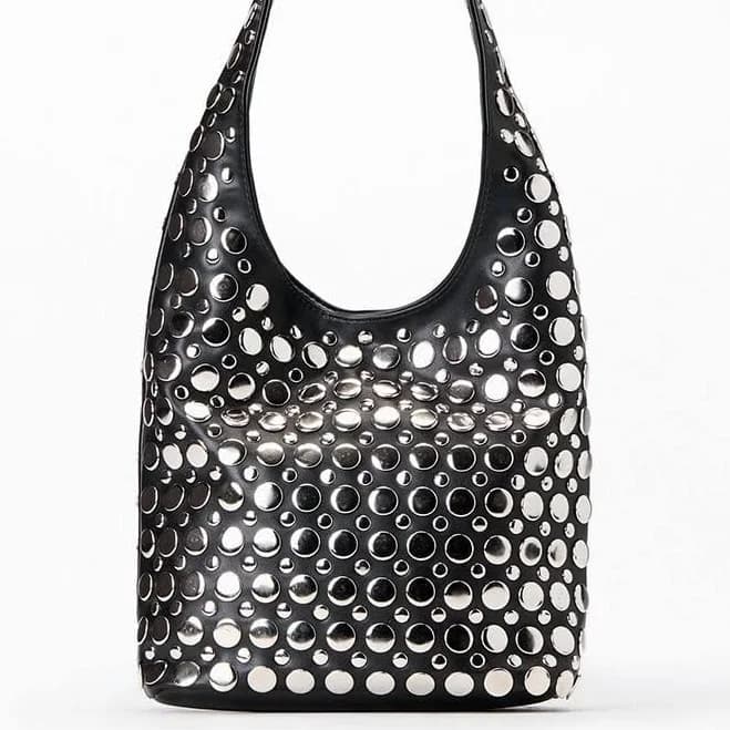 Studded Faux Leather Bag
