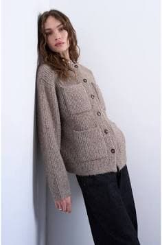Topshop Double Pocket Knit Cardigan