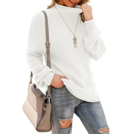 Women's Oversized Batwing Turtleneck Sweater