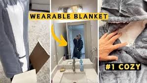Amazon.com: JOYWOO Black Wearable Blanket Hoodie,Oversized Cat Lovers Sweatshirt Blanket for Adult,Birthday Gifts for Men,Father,Boy,Cozy Fuzzy Sherpa Hooded Blanket with Giant Pocket and Winter Gifts,Standard : Home & Kitchen
