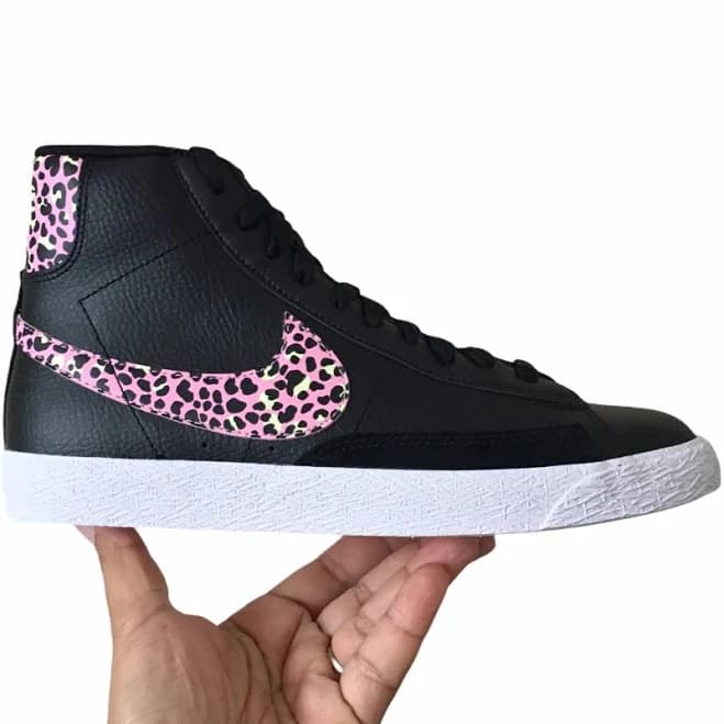 Nike Shoes | Nike Black And Pink Leopard Print Sneakers | Color: Black/Pink | Size: 8.5 | Shanmarie1087's Closet