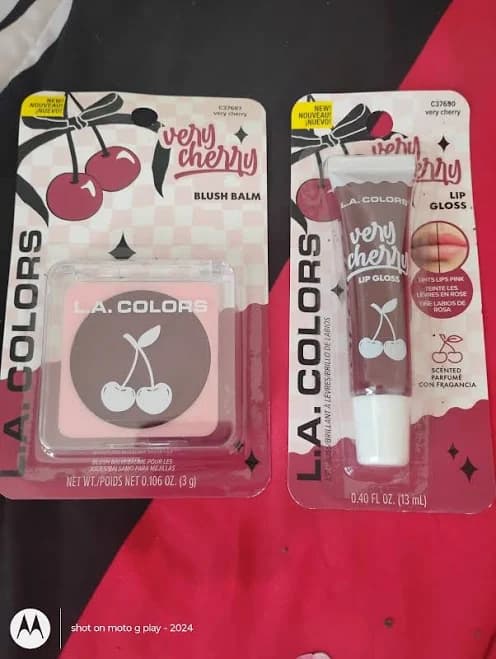 L.a Colors Very Cherry Blush Balm And Lip Gloss Set