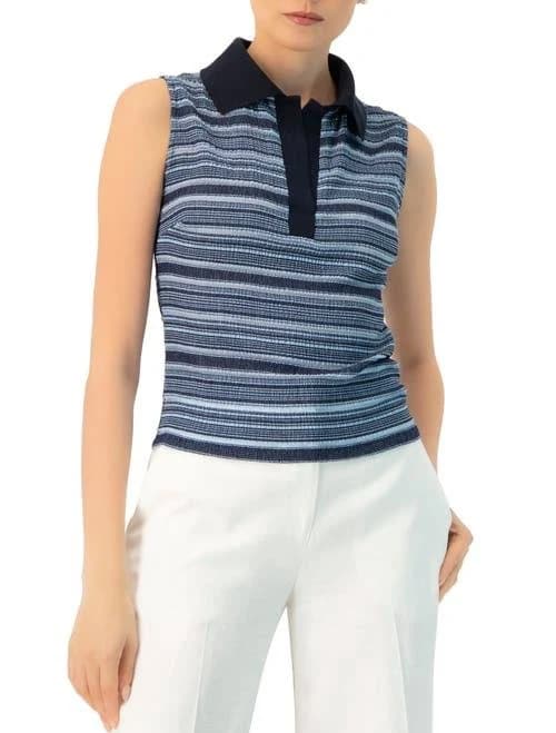Ivonne Sleeveless Knitted Polo with Collar