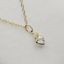 14K Gold Heart Blue Topaz Pendant, December Birthstone - Etsy UK