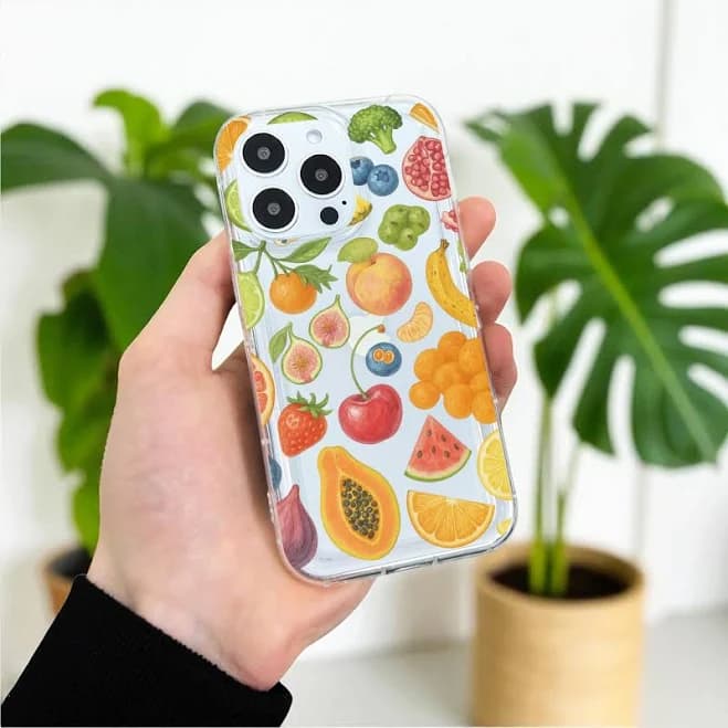 Summer Fruit Pattern Clear Phone Case