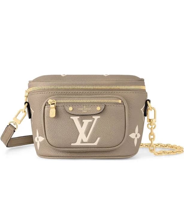 LOUIS VUITTON Mini Bumbag Dove/cream Bicolor Monogram Empreinte Leather