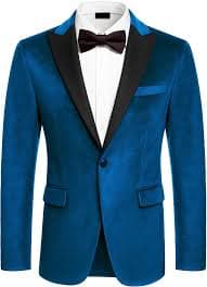 COOFANDY Mens Velvet Blazer Tuxedo Jackets Notched Lapel Single Button Prom Jackets Navy Blue at Amazon Men's Clothing store