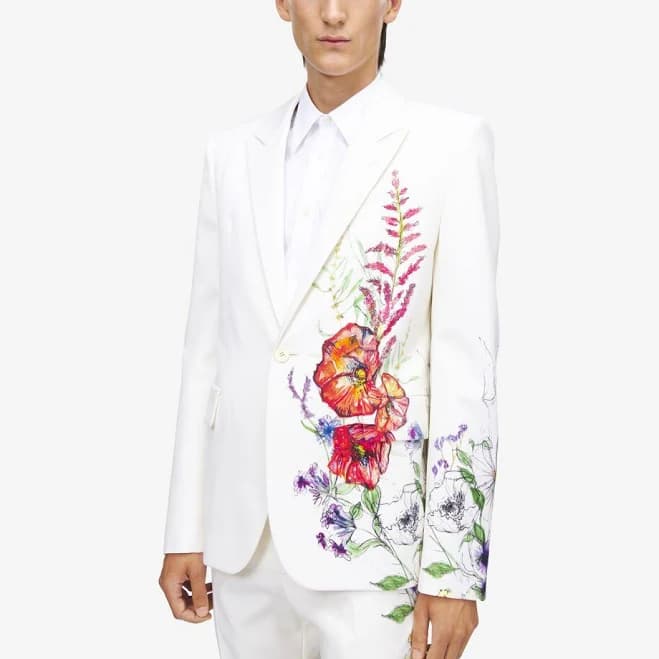 Alexander McQueen Men's Meadow Floral Single-breasted Jacket