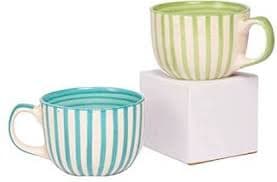 Buy ZEBOBEE Ceramic Coffee Cups Hand Painted Tea Mugs for Kitchen 300 ML (Green & Blue Set of 2) Online at Low Prices in India - Amazon.in