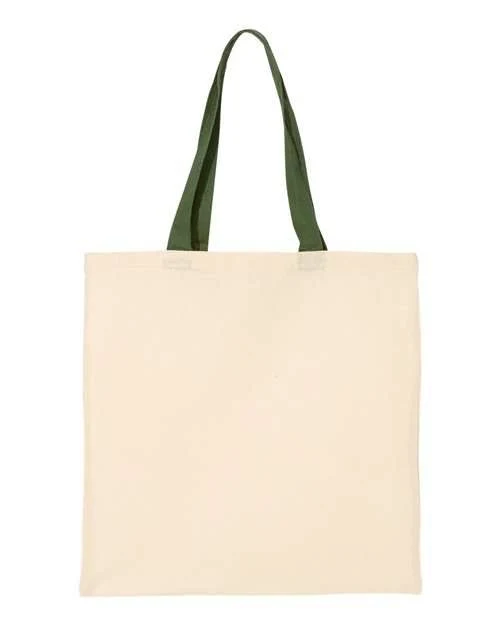 Q-Tees QTB6000 Economical Tote with Contrast-Color Handles