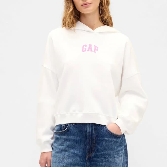 Gap Women's Relaxed Gap Mini-Logo Cropped Hoodie