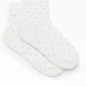 John Galt White & Light Blue Heart Socks