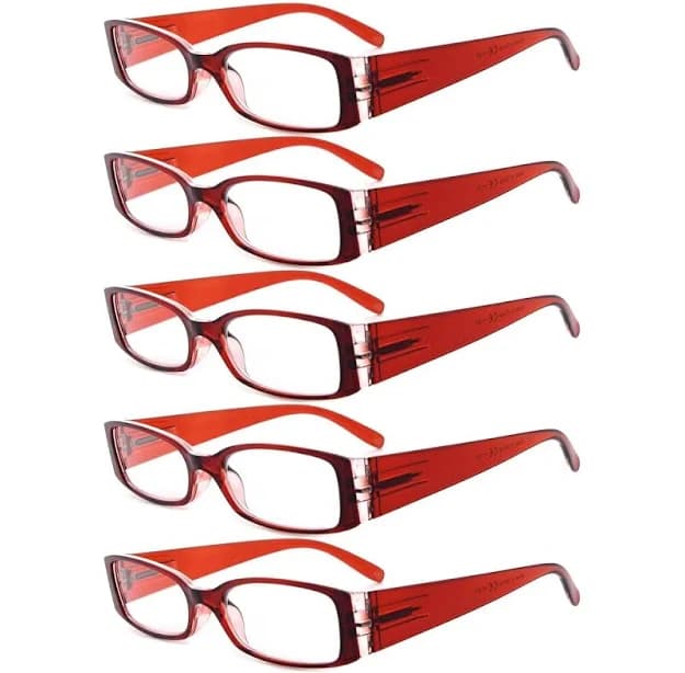 eyekeeper.com 5 Pack Rectangle Stylish Reading Glasses for Women