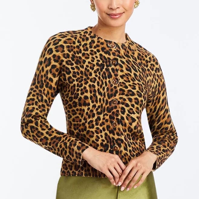 Mestiza New York Women's Isabel Leopard Print Knit Cardigan