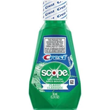 Crest Scope Classic Mouthwash, 1.5 oz., Original Mint Flavor