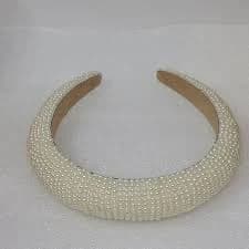 Zara Wide Padded Faux Pearl Headband