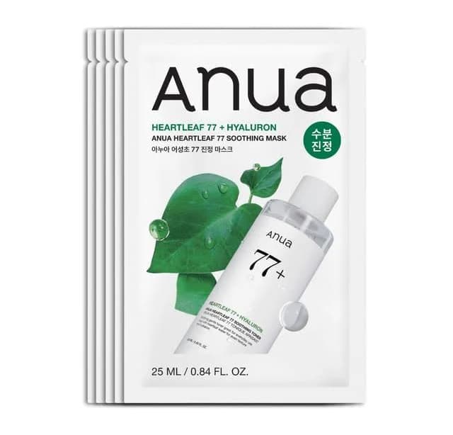 Anua Heartleaf 77 Soothing Sheet Mask Bundle Set 25ml X 5 Sheets