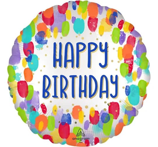 Anagram International, Inc. Painterly Dots Birthday Foil Balloon