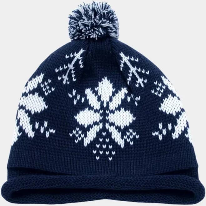 Decky Adult Snowflake Roll Up Beaine w/Pom