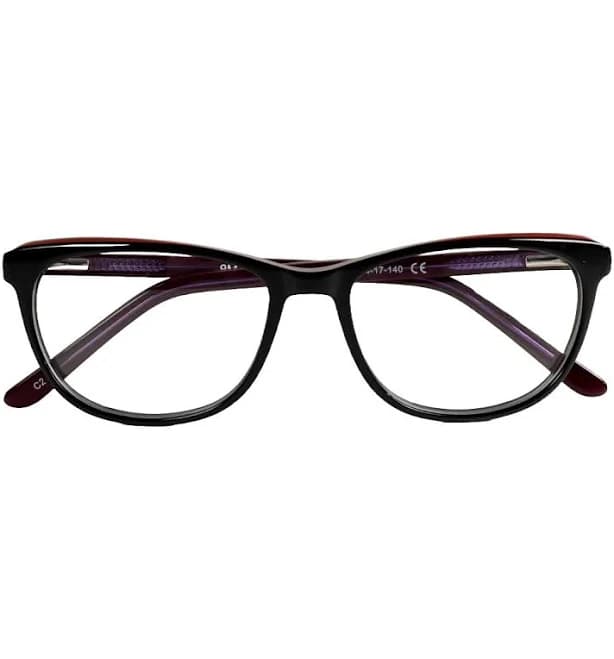 Cat-eye Eyeglasses Frames | Black & Burgundy 54-17-140