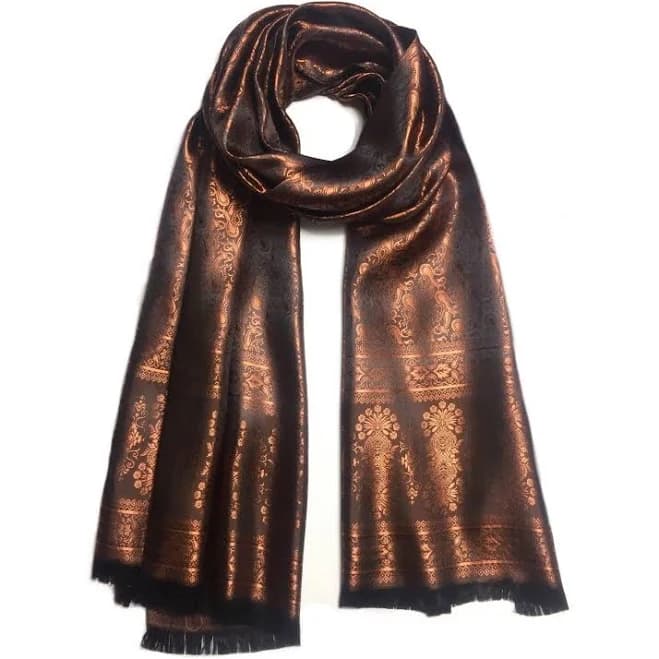 Reversible Copper Silk Scarf