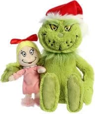 Grinch with Santa Hat and Cindy Plush