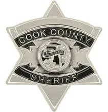 COOK COUNTY SHERIFF STAR BADGE BROOCH: Deputy / Officer, Silver