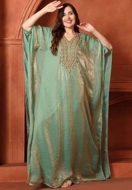 Beaded Neck Kaftan