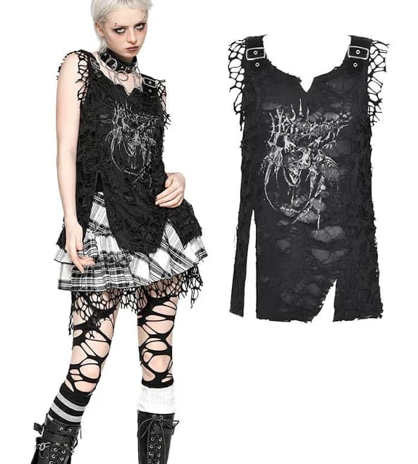 Distressed Graphic Tank Top