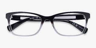 Ralph RA7069 - Rectangle Shiny Gradient Black Frame Eyeglasses | Eyebuydirect