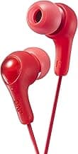 JVC Gumy in Ear Earbud Headphones, Powerful Sound, Comfortable and Secure Fit, Silicone Ear Pieces S/M/L - HAFX7R Red