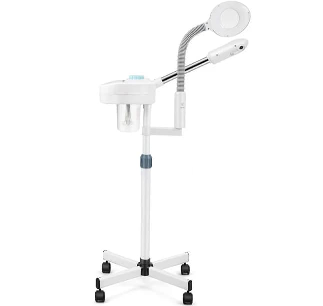White Professional Facial Steamer with LCD Screen & Timer