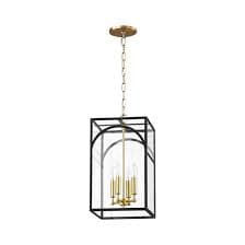 Rennnsan Fanny 4-Light Black Farmhouse Clear Glass Lantern Led Medium Hanging Pendant Light PL810150048 at Lowes.com