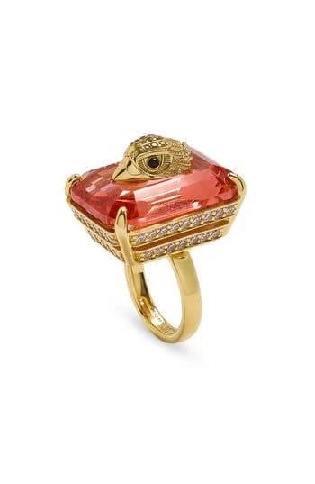 Kurt Geiger London Eagle Head Crystal Cocktail Ring
