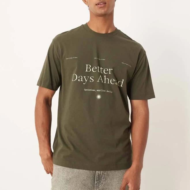 ASOS Relaxed Text Print T-Shirt
