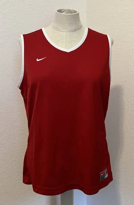 Nike Logo Red Tank Top With White Trim Size Med (8-10) Athletic Tennis