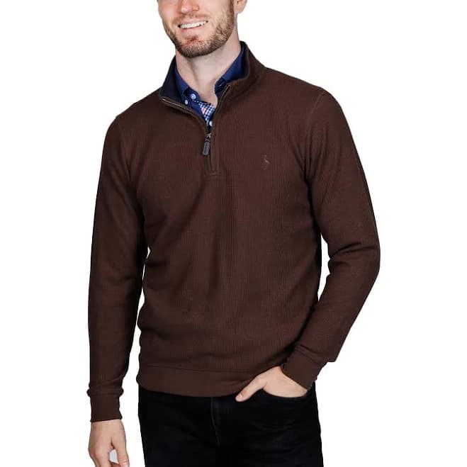 TailorByrd Men's Cozy Knit Quarter-Zip Mock Sweater