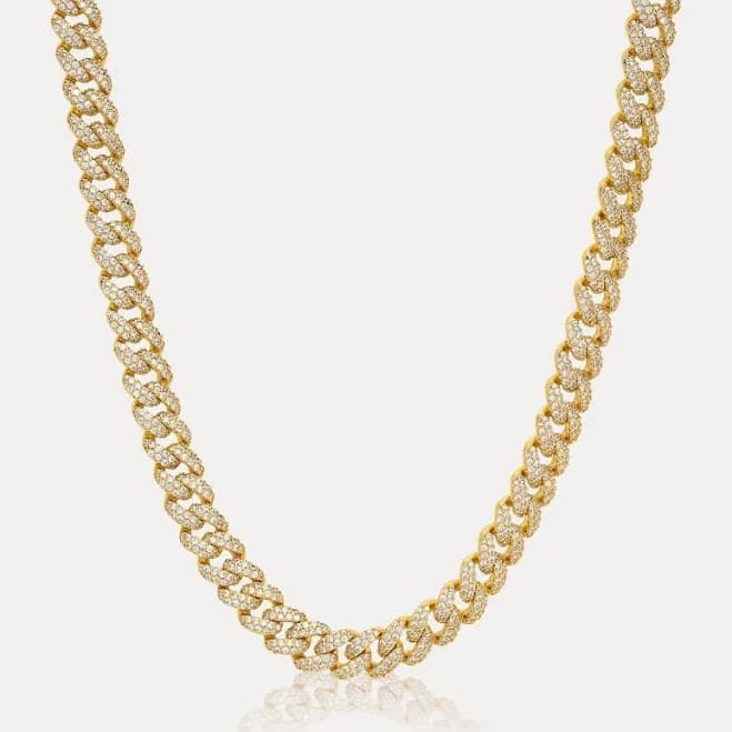 Men's Iced Out Gold Pavé Cuban Chain