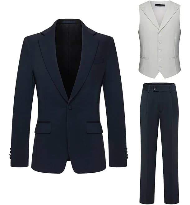Zapaka Men's 3 Piece Slim Fit Suit