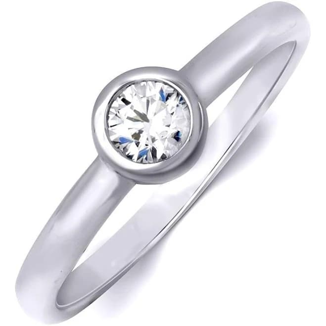 mayamila jewelry Elegant Single Stone White Cubic Zirconia Silver Bridal Fashion Ring