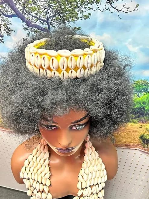 Queen Makeda Cowrie Shell Headband Crown And Cowrie Shell Necklace, African Crown, Crown Headband