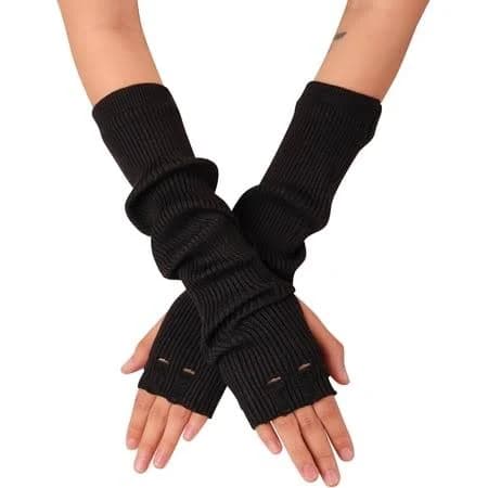 Pikadingnis Women's Y2K Long Fingerless Gloves