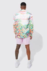 Shirts | Long Sleeve Dropped Revere Scenic Satin Shirt | boohooMAN