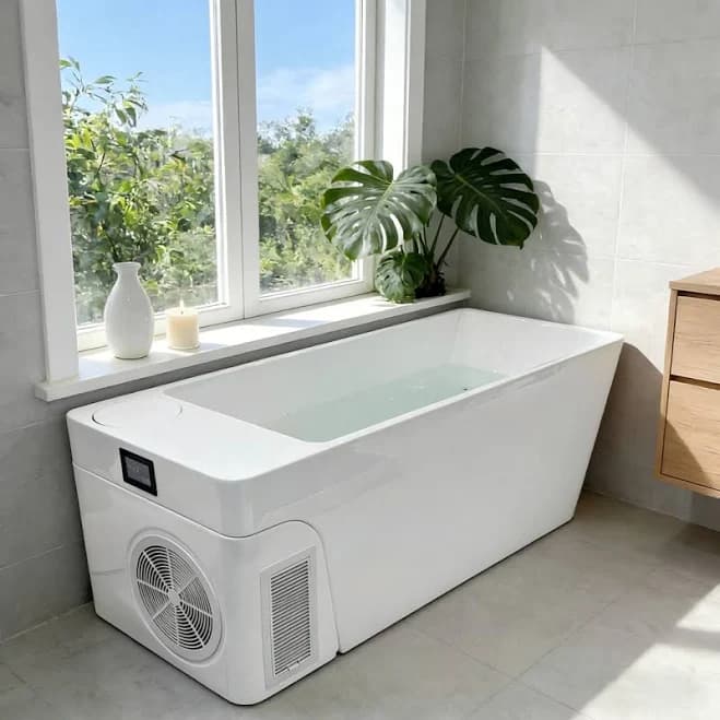 Premium Acrylic Ice Bath Tub With Chiller – Cold Plunge Tub For Recovery Therapy, And Home Wellness Durable White One-piece Design Eastwestsauna