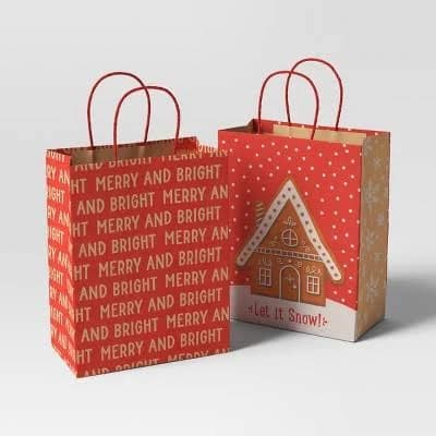 Wondershop Let It Snow and Merry and Bright Cub Christmas Gift Bags