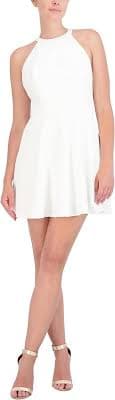 Amazon.com: BCBGMAXAZRIA Women's Halter Neck Mini Dress with Bow, Off White, 2 : Clothing, Shoes & Jewelry
