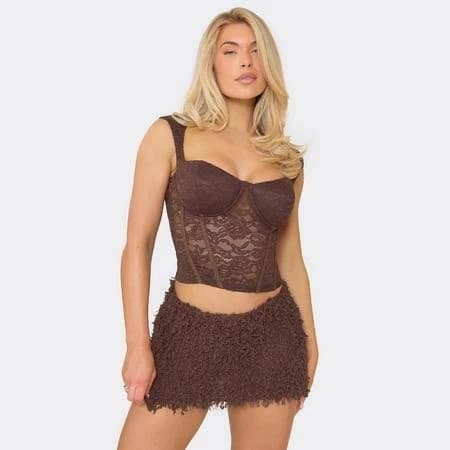 Women's Cap Sleeve Lace Corset Top