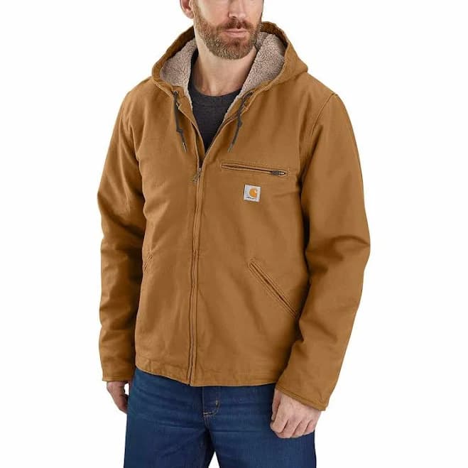 Carhartt Men's Washed Duck Sherpa Lined Jacket