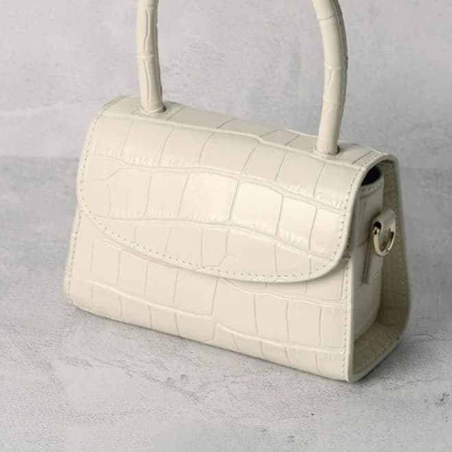 Crocodile Embossed Croc-effect Leather Mini Handbag