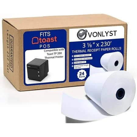 Thermal Printer Paper Roll for Toast Tp200 Receipt Printer Point of Sale (24 rolls)